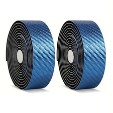 NASTRO MANUBRIO BICICLETTA DA CORSA SIMIL CARBONIO BICI VINTAGE RETRO - BLU