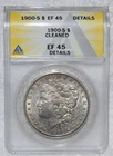 1900-S  Morgan Dollar $1  ANACS XF 45 Details Cleaned  - 90% Silver