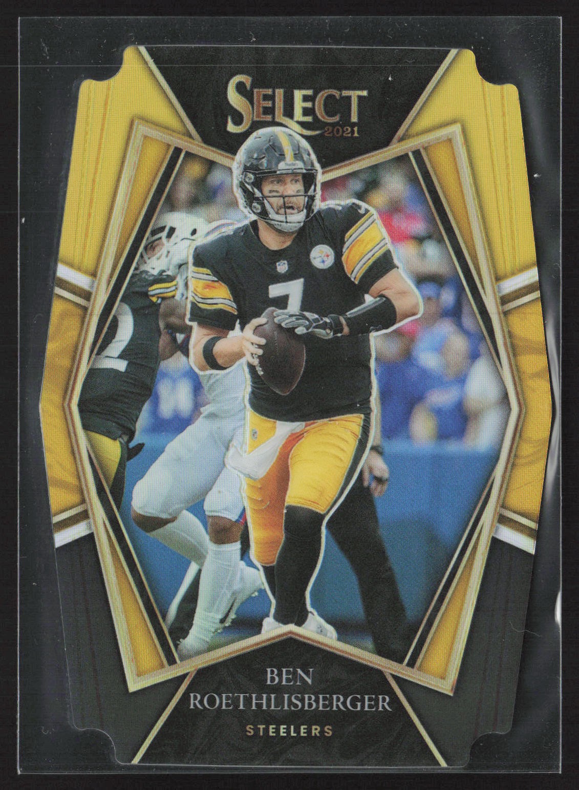 2021 Panini Select #129 Ben Roethlisberger Black and Gold Prizm Die Cut