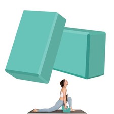 Yoga Blocks 9"x6"x3" Soft NonSlip Foam for Pilates, Meditation  Fitness