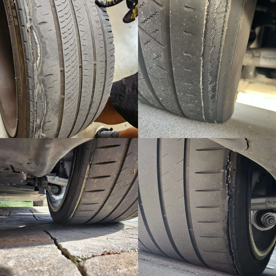 Tesla Modelo S/X LR Solución de desgaste interior de neumáticos a cuadros - Cuñas inclinadas 1,5 grados Foto 3 de 4