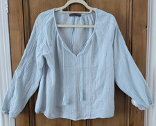 Ladies Pale Blue Abercombie & Fitch Gypsy Style Top Size L