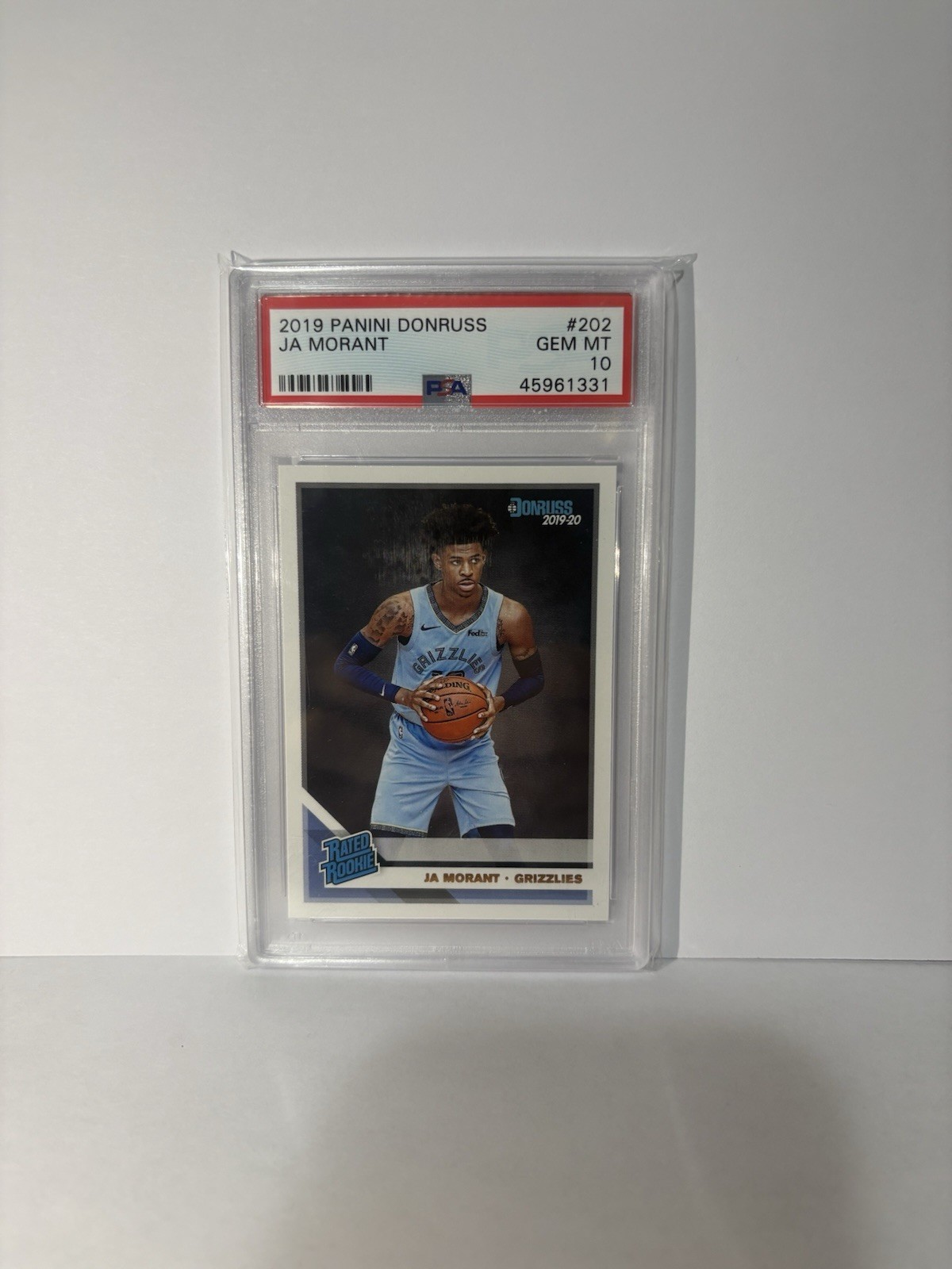 2019-20 Panini Donruss Ja Morant #202 Rated Rookie PSA 10 Grizzlies