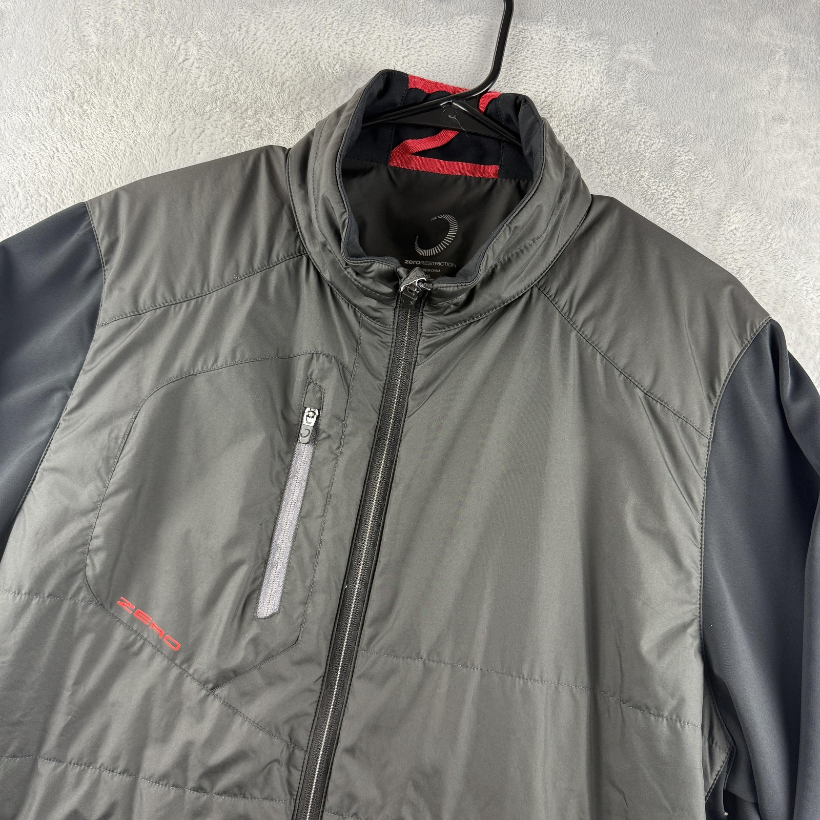 Zero Restriction Jacket Mens XL Gray Lightweight Hybrid Softshell Full Zip Golf