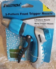 Belstrom 3 Pattern Front Trigger Nozzle Metal Water Hose Sprayer Lawn Gardening