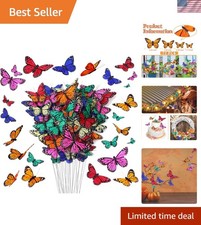 Vibrant 72 Pcs Artificial Feather Butterfly Decorations - 4 Sizes for DIY Fun