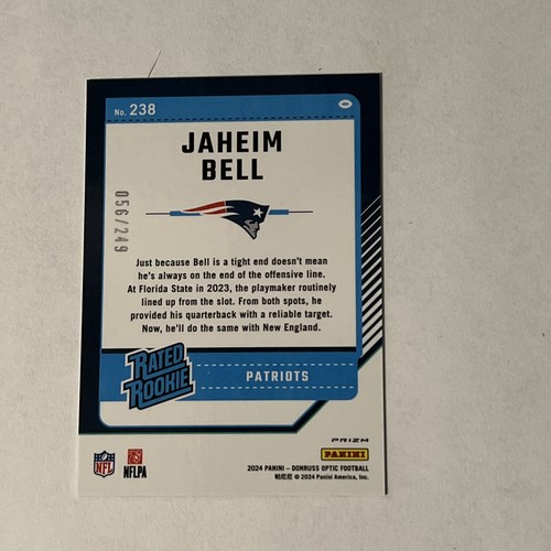 Panini Donruss Optic Jaheim Bell Orange Prizm 2024/249 Rc - Imagen 2 de 2