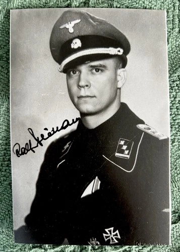 RALF TIEMANN Rare Signed Photo German Cross In Gold WW2 Soldier