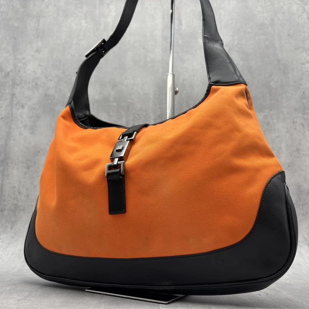 Sac bandoulière Gucci Jackie toile cuir orange #PGJPVV