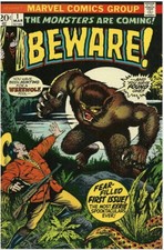 Komiksy Marvela uważaj! #1 marca 1973 Wilkołak Epoka brązu Horror