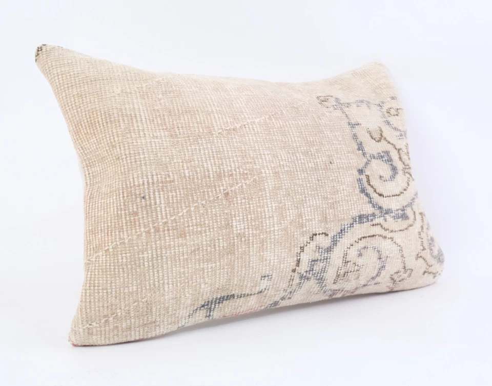 Funda de cojín étnica tejida a mano funda de almohada Kilim cojín de patrón turco Foto 3 de 4