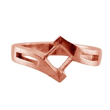 Semi Mount Square 5.5MM Faceted Cut Wedding Ring Sterling Silver Jewelry