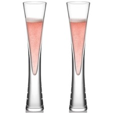 Handmade Crystal Champagne Flutes Set of 2 – Elegant 5oz Prosecco Glasses