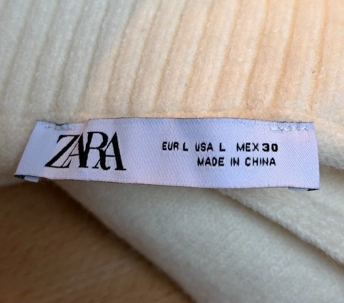 Zara ecru navy nautical stripe knit sweater polo sailor collar oversized jumper