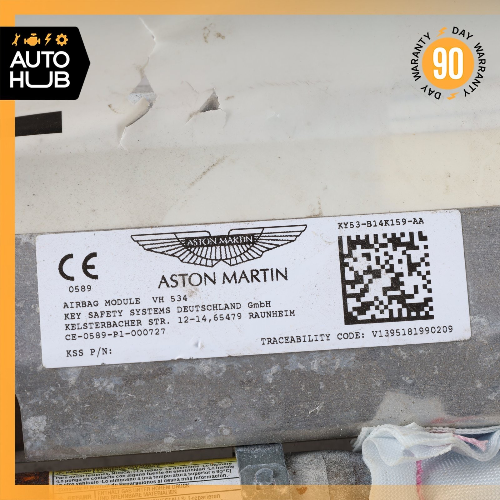 19-23 Aston Martin DB11 Front Right Side Seat Airbag Air Bag KY53B14K159AA OEM