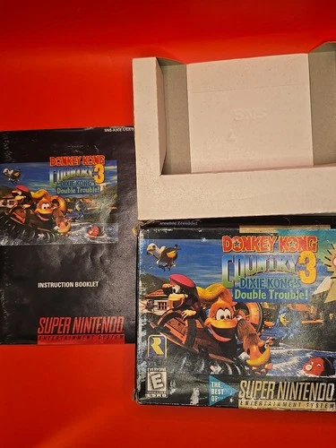 New ListingDonkey Kong Country 3 Dixie Kongs Double Trouble Super Nintendo SNES  Box Only!
