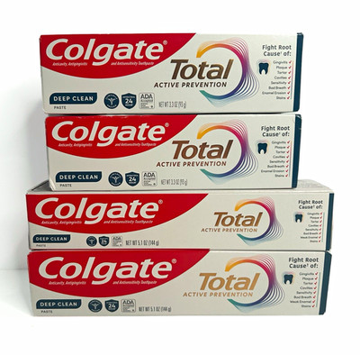 Colgate Total Active Prevention Deep Clean Toothpaste 4-Pack 