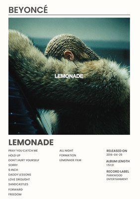 A4 Beyonce Limonade Kunstdruck
