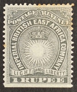 British East Africa 1890 95 1r. Grey Stamp Mh