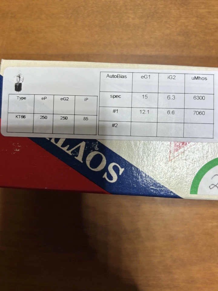 Tubo de vacío vintage Sovtek KT66 Foto 3 de 3