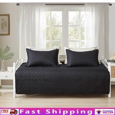 Daybed Cover Set 3-Piece Twin Microfiber Geometric Soft Quilted Bedding New