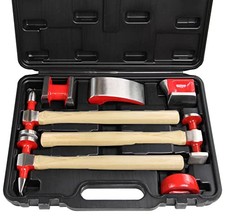  7 Piece Auto Body Repair Tool Hammer Dolly Set, Car Body Repair Tool Kit with 