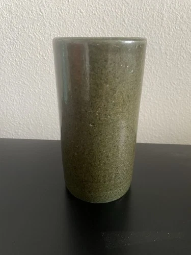 Bauer 6” Rose jar Rare Early Vintage Green Glaze Pottery