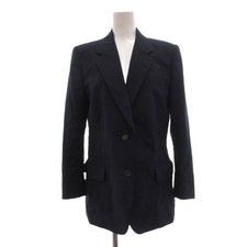 Burberry Burberrys Vintage Wool Double-Breasted Jacket Women's 7AR Navy