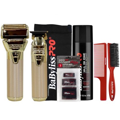 BaByliss Pro FXONE GOLDFX Trimmer and Shaver Set (Gold) FX1FSTGPK Barber Bundle