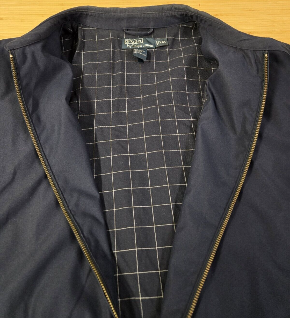 Polo Ralph Lauren Harrington giacca uomo 2XL full zip foderata blu logo pony