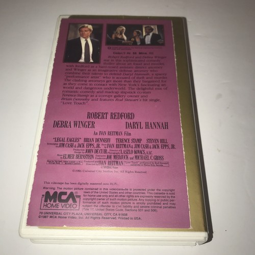 Rare Original 1986 Legal Eagles VHS Collectors Series Clamshell Vintage Retro - Picture 2 of 10