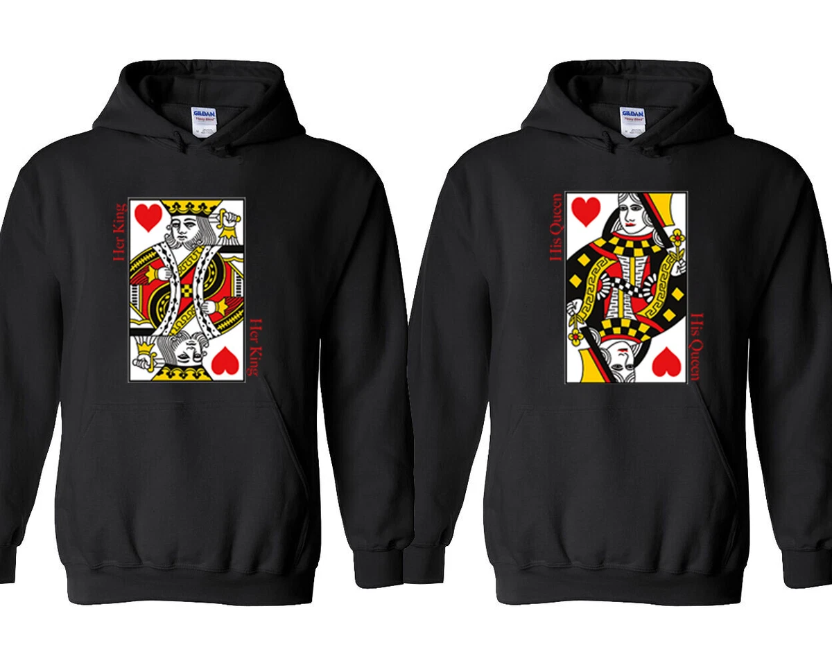 King Queen Playing CARDS Couple HOODIE King and Queen Poker Cards