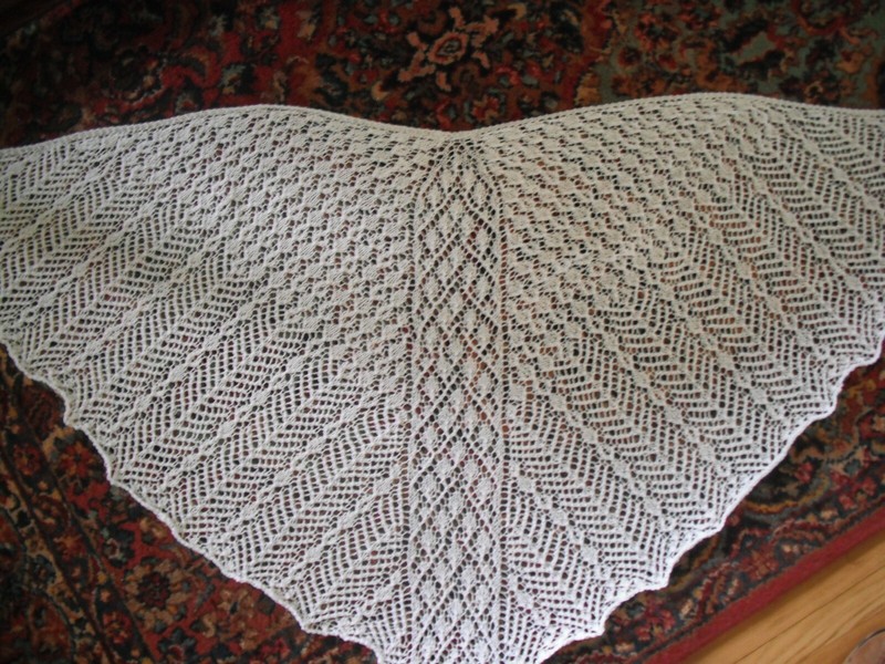 WOMEN'S SHAWL HAND KNIT LACE COTTON   / LINEN #57