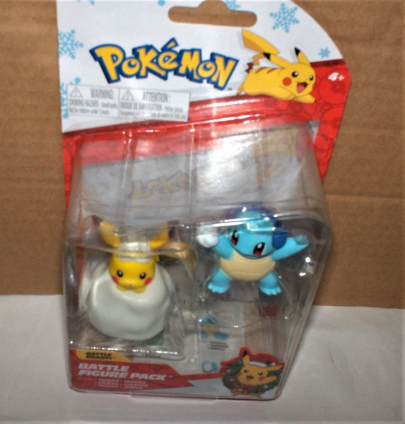 Pokemon Figuren 2Er Set Pikachu & Schiggy Weihnachtsedition -Neu,Ovp,Lizenz-image