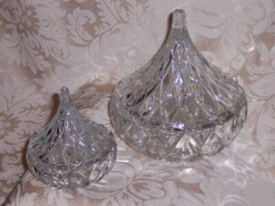 NEW PRINCESS HOUSE 4 PC SET CANDY KISS DISH & LID LEAD CRYSTAL CANDY DISH & LID