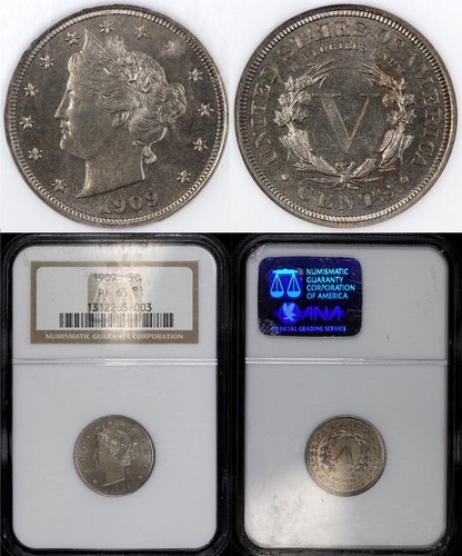 1909 5c Proof Liberty níquel NGC PF 65 - Imagen 5 de 5