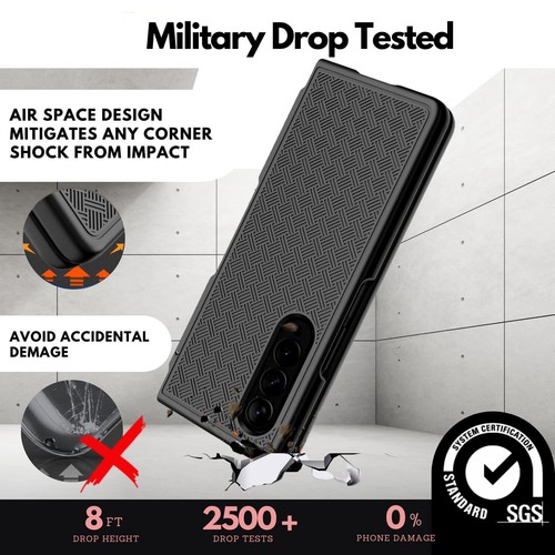 Funda con clip para cinturón a prueba de golpes para Samsung Galaxy Z Fold 3 5G con funda para teléfono - Imagen 6 de 9