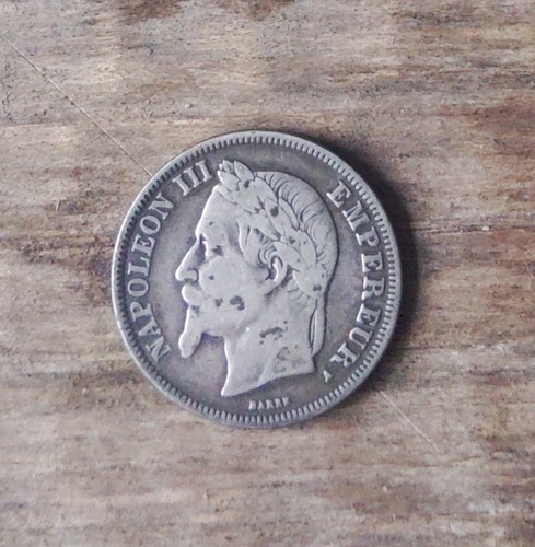 napolen silver france 1866 2 frank coin as found condition - Picture 4 of 5