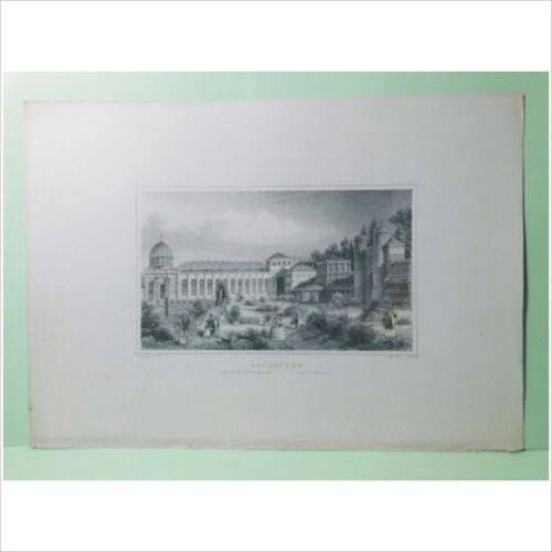 alter Stahlstich 1834-1864 - Carlsruhe Karlsruhe Der neue Wintergarten - Bild 1 von 6