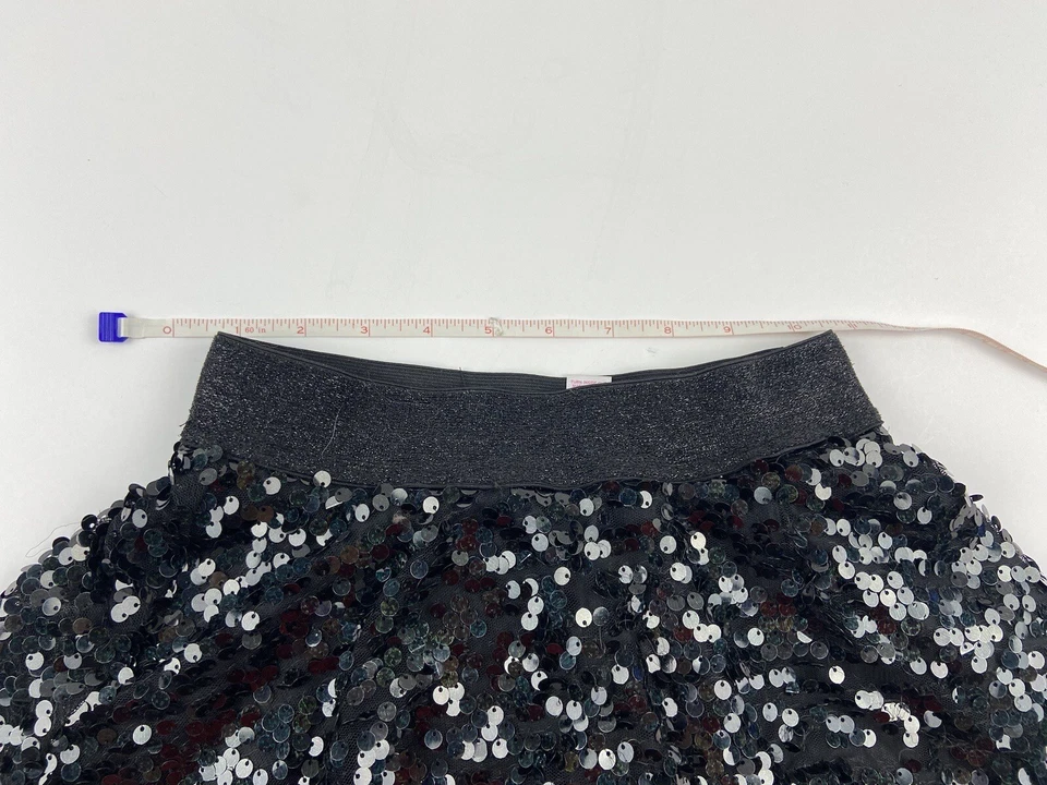 Pantalones Cortos Tutú JUSTICIA Lentejuelas Talla 7 Negro Brillante Pez Escala Look Foto 4 de 4