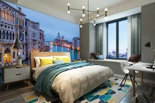 3D City House G3996 Wallpaper Wall Murals Removable Self-adhesive Honey