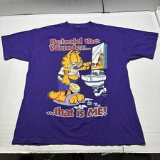 Garfield T Shirt Mens XL USA Made Behold The Wonder That Is Me! Purple Jim Davis