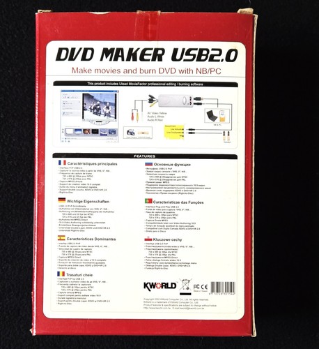 Kworld DVD Maker USB 2.0 - USB2800D/VHS Or TV to CD Or DVD NIB - Picture 3 of 3