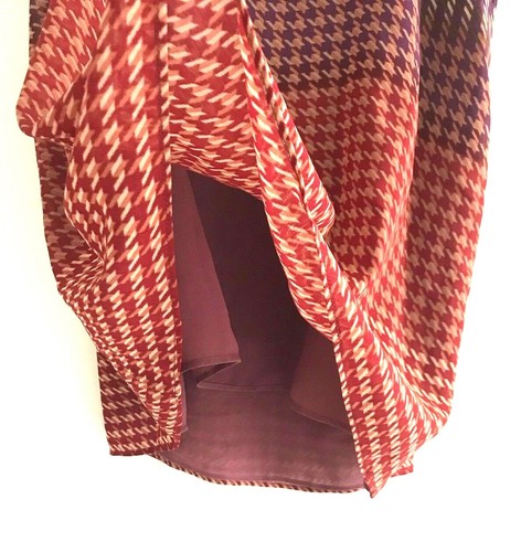 Canotta Cabi donna taglia XS verde rossa svolazzante pied de poule senza maniche - Foto 27 di 29