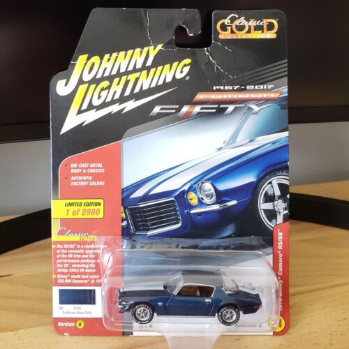 Johnny Lightning 1970 Chevy Camaro RS/SS 396 Classic Gold Diecast 1:64 Blue