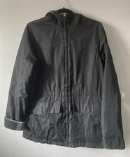 Izod Reversible Jacket Coat Black Waterproof Full Zip Women’s Size S