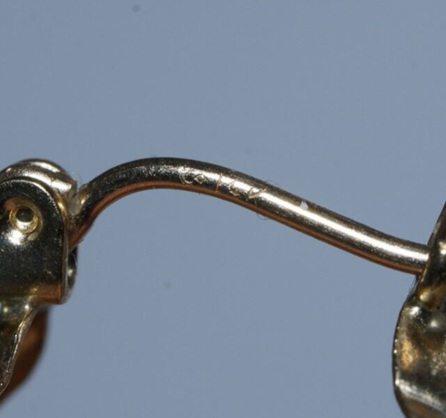 ITALIAN 14K Yellow Gold Hoop Earrings 3/4" Diameter, Textured Finish 2.3 grams - Picture 12 of 14