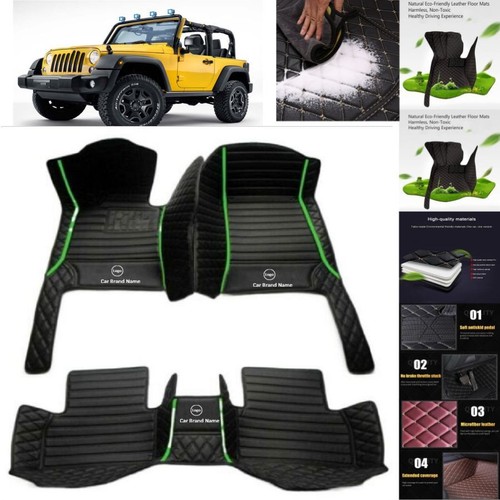 For JEEP Wrangler Car Floor Mats All Weather Carpet Custom Floor Liner Auto Mats - Foto 12 di 35