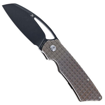 Kansept Goblin XL Folding Knife Bronze Frag Ti Handle S35VN Plain Black K1016W1