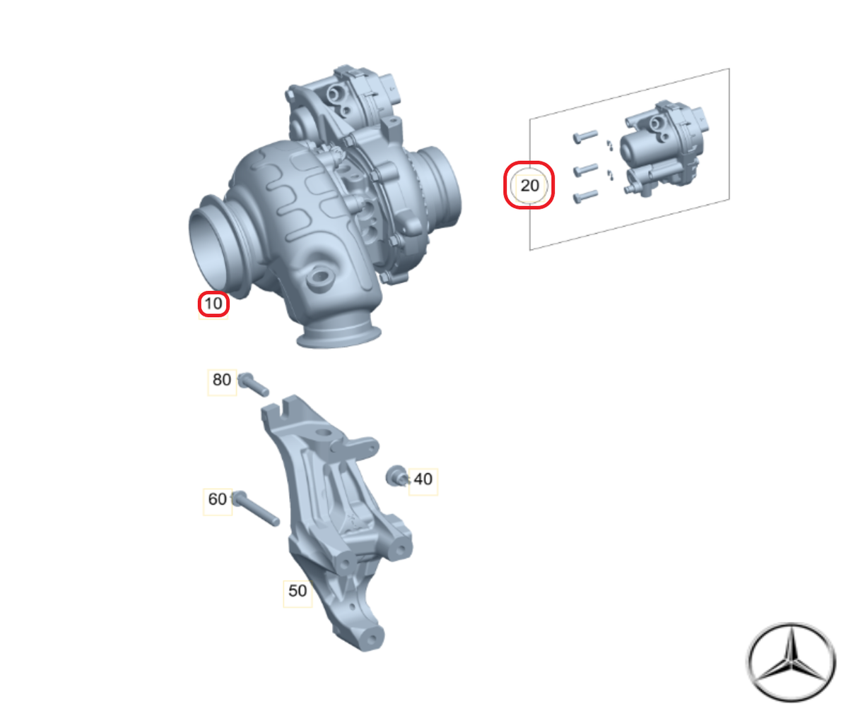 Original Mercedes-Benz A6540907001 Loader, Charge W177 V177 W247